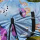 Blauw met motief